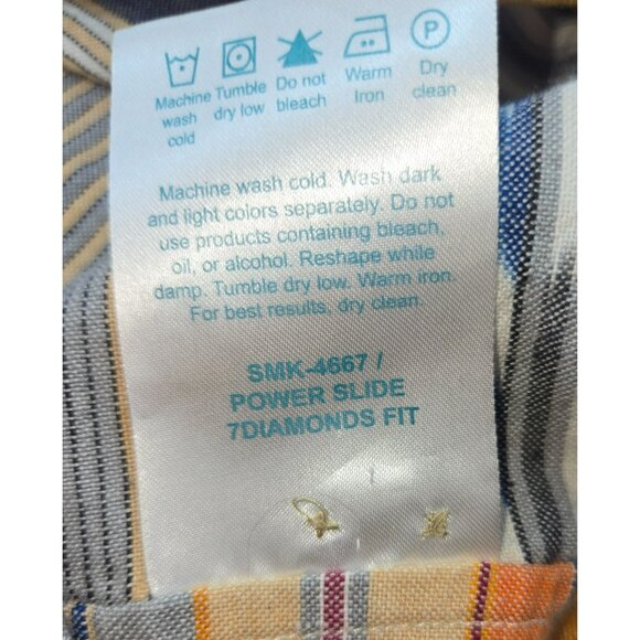 7 Diamonds Mens Short Sleeve Button-Down Shirt Large - Picture 8 of 9